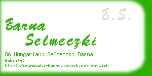 barna selmeczki business card